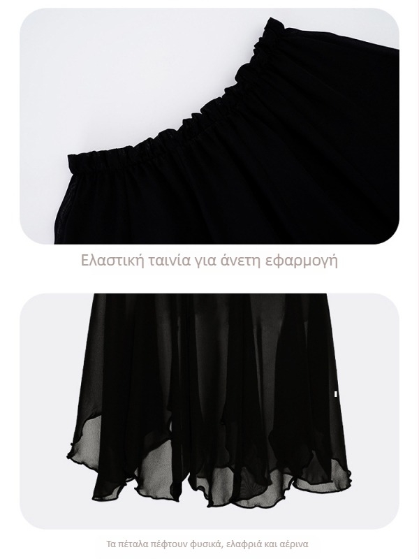 Φούστα μπαλέτου για γυναίκες, πολυεπίπεδη φούστα σιφόν με σχέδιο πετάλων, κωδικός YL2534 (ύφασμα: μίξη ινών χημικών; σύνθεση: πολυεστέρας; περιεκτικότητα: 100%)