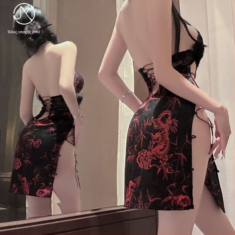 Ολόσωμο εσώρουχο σε στυλ τσιπάο με halter neck, πολυεστέρας, περιεκτικότητα 90–95% πολυεστέρα, συσκευασία σε σακούλα, για γυναίκες, καλοκαίρι 2025