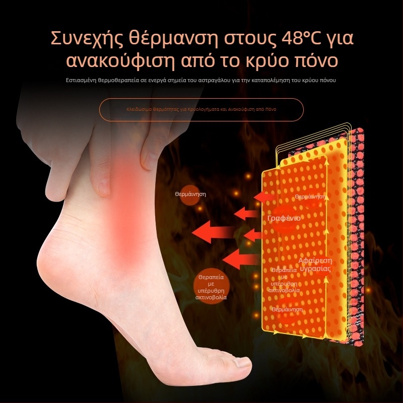 Θερμαινόμενο σετ αστραγάλου με γραφένιο για θέρμανση και προστασία από διαστρέμματα