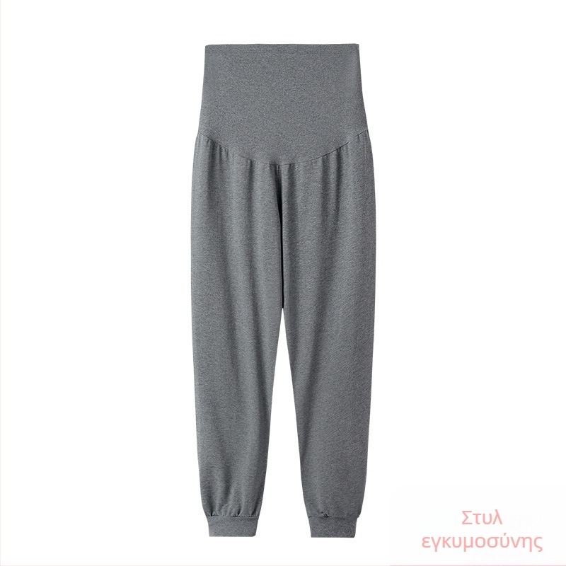Παντελόνια εγκύων για φθινόπωρο-χειμώνα, με ψηλή μέση, μακριά παντελόνια, ύφασμα πολυεστερ-σπάντεξ, κατάλληλα για σπίτι, γυμναστική και καθημερινή χρήση.