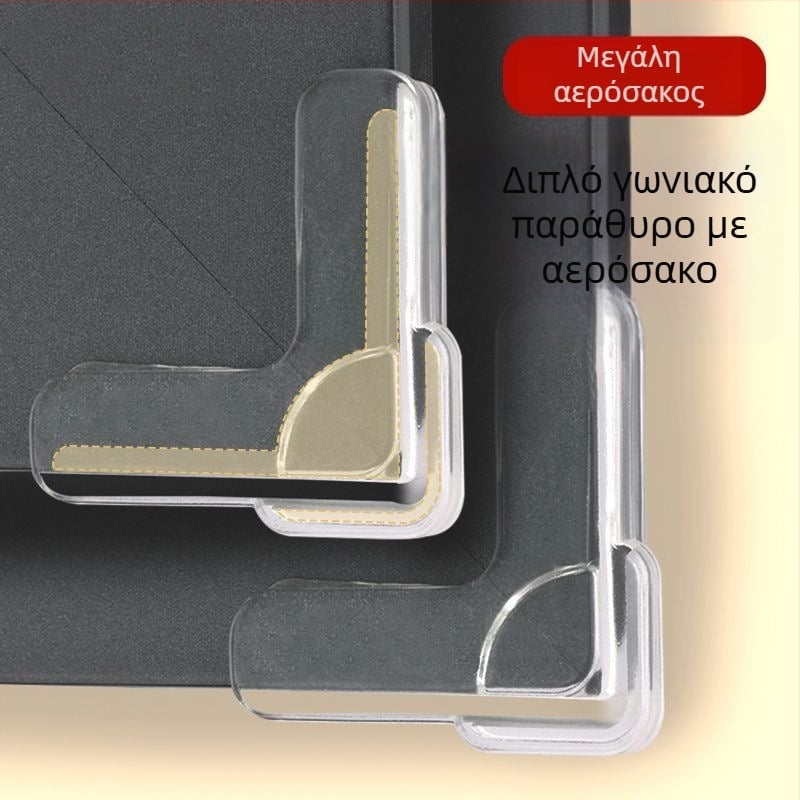 Αντι-σύγκρουσης προστατευτικό γωνίας για παράθυρα με εσωτερικό άνοιγμα, αλουμινένιο πλαίσιο Broken-Bridge, ορθογώνιο σχήμα, μαλακό προστατευτικό μαξιλαράκι γωνίας, 1 τεμάχιο