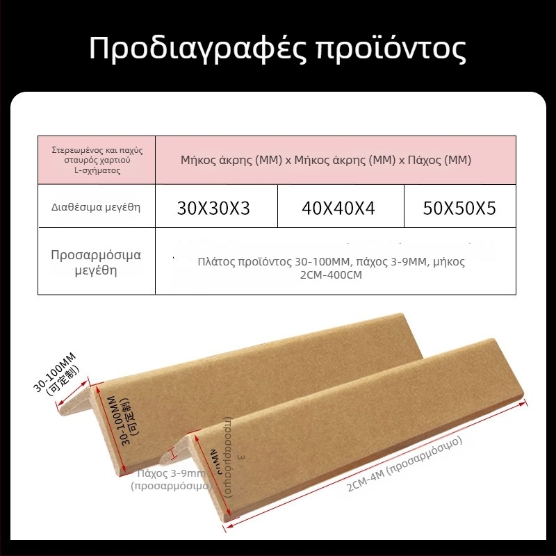 L-τύπου προστατευτής γωνίας από χαρτί, Kraft χαρτί, τεχνολογία γωνιακής προστασίας από χαρτί, λογότυπο Brown Shuo τυπωμένο