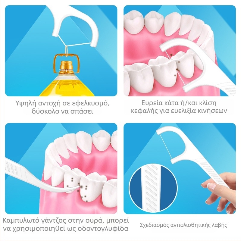 Dental floss pick – Pretty Magician, μια χρήση, λαβή PS, νήμα πολυαιθυλένιο υψηλού μοριακού βάρους, 100–200 τεμ./πακέτο, 150 πακέτα/κουτί