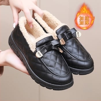 Γυναικεία χειμωνιάτικα slip-on παπούτσια Old Beijing, επάνω μέρος από microfiber, αδιάβροτα, αντιολισθητικά, επένδυση φλίς, παχιά σόλα