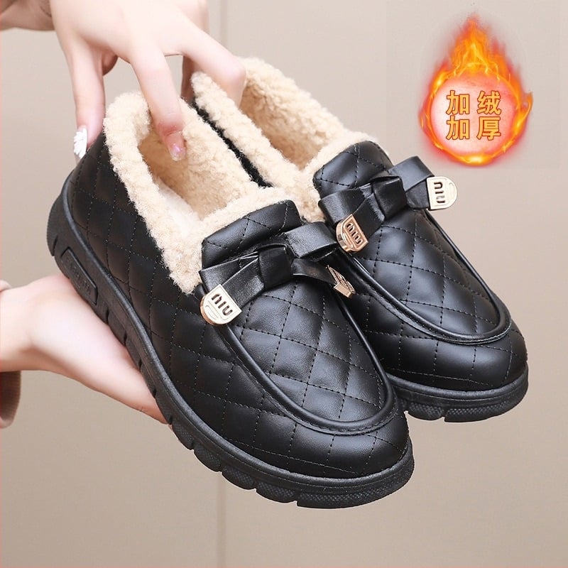 Γυναικεία χειμωνιάτικα slip-on παπούτσια Old Beijing, επάνω μέρος από microfiber, αδιάβροτα, αντιολισθητικά, επένδυση φλίς, παχιά σόλα
