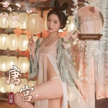 Younghee σετ εσωρούχων εμπνευσμένο από Hanfu, πολυεστερικό ύφασμα 70–80%, ρετρό νυχτικό για γυναίκες, συσκευασία σε σακούλα, κυκλοφορία άνοιξη 2025