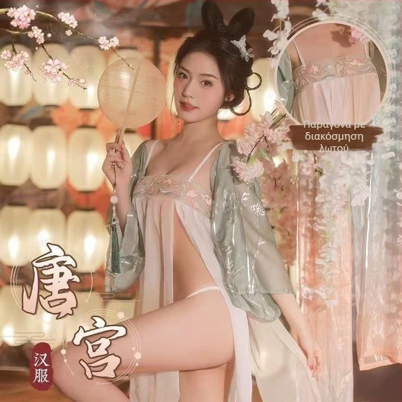Younghee σετ εσωρούχων εμπνευσμένο από Hanfu, πολυεστερικό ύφασμα 70–80%, ρετρό νυχτικό για γυναίκες, συσκευασία σε σακούλα, κυκλοφορία άνοιξη 2025