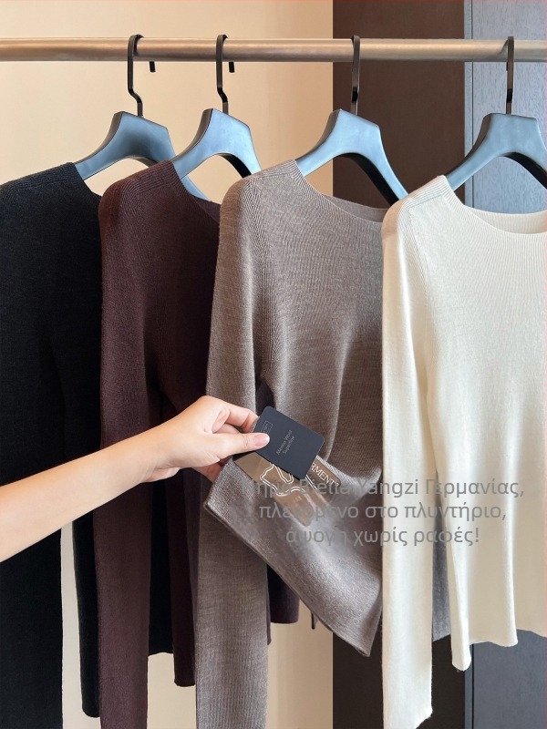 Πλεκτός πουλόβερ με μακριά μανίκια, Slim-Fit, ιαπωνο-κορεατικό casual, φθινόπωρο 2025