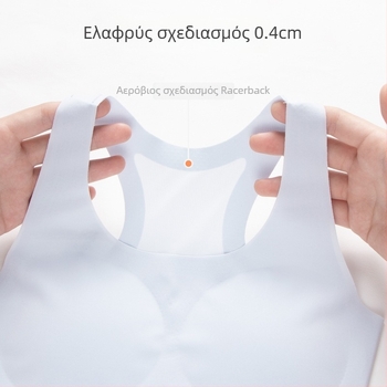 Κοριτσίστικο αθλητικό σουτιέν χωρίς ραφές, αναπνεύσιμο πλήρους καλύψεως, ασύρματο, ιμάντες σε σχήμα Υ, για αναπτυσσόμενα κορίτσια