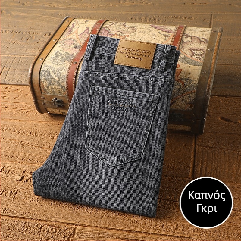 Ανδρικά φθινοπωρινά παντελόνια casual, ίσια γραμμή, μεσαία μέση, κορδόνι για δέσιμο, διακοσμητικές τσέπες
