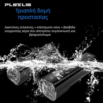 PLSELIS Εμπρός Φως Ποδηλάτου Με Φόρτιση Type-C, Αδιάβροχο, Πολύ Ελαφρύ