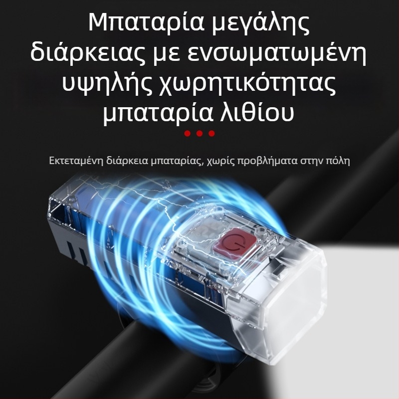 Έξυπνο φανάρι ποδηλάτου με ψηφιακή οθόνη – υπερφωτεινό για νυχτερινή ποδηλασία, μπροστινός προβολέας, φακός χειρός