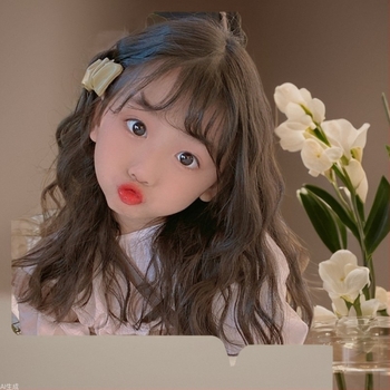 Παιδική περούκα με μακριά σγουρά μαλλιά και φράντζα Qi, πλήρης κάλυψη κεφαλής, τρίχα από σύρμα υψηλής θερμοκρασίας, μοντέλο 908