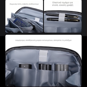 Ανδρικός υδατοστεγής οργανωτής ταξιδιού από Oxford ύφασμα για καλώδια δεδομένων, είδη γραφείου και καλλυντικά