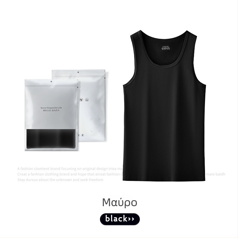 Ανδρικό βαμβακερό αμάνικο T-shirt-vest, μονόχρωμο, 95% βαμβάκι, καλοκαίρι, νεολαία, απλό στυλ.