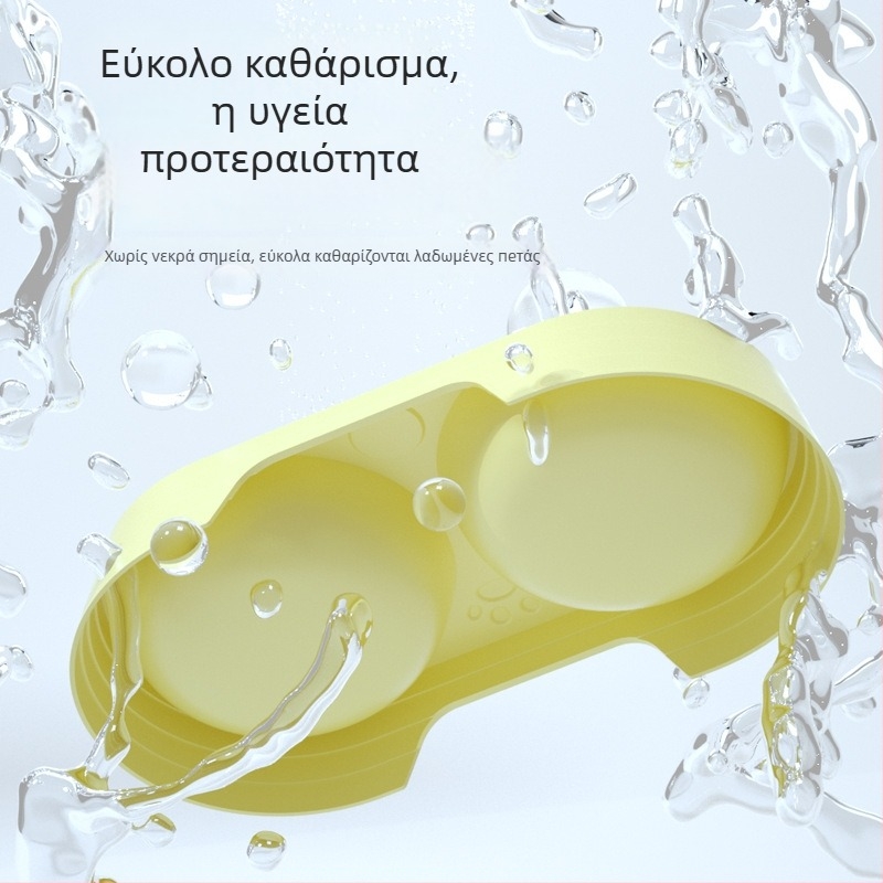 Μπολ γάτας με διπλό μπολ, αντιανατροπή, πλαστικό, Curly Tail
