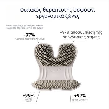 Εργονομικό μαξιλάρι καθίσματος με αφρό μνήμης και γέλη για οσφυϊκή στήριξη γραφείου