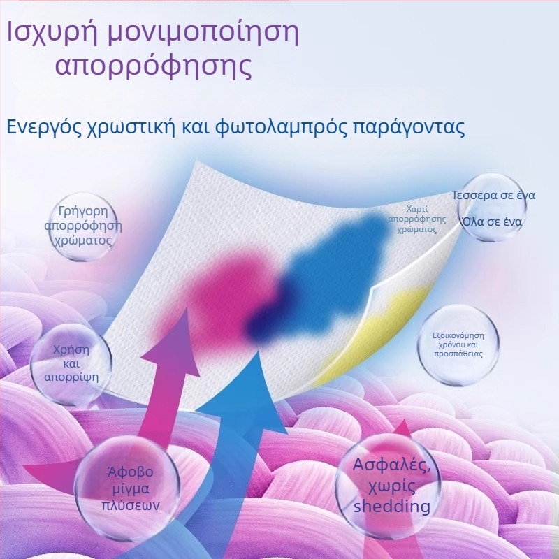 Φύλλα σύλληψης μεταφόρτωσης βαφών για πλύσιμο, 100 φύλλα, αντι-μεταφορά βαφών, για πλυντήριο