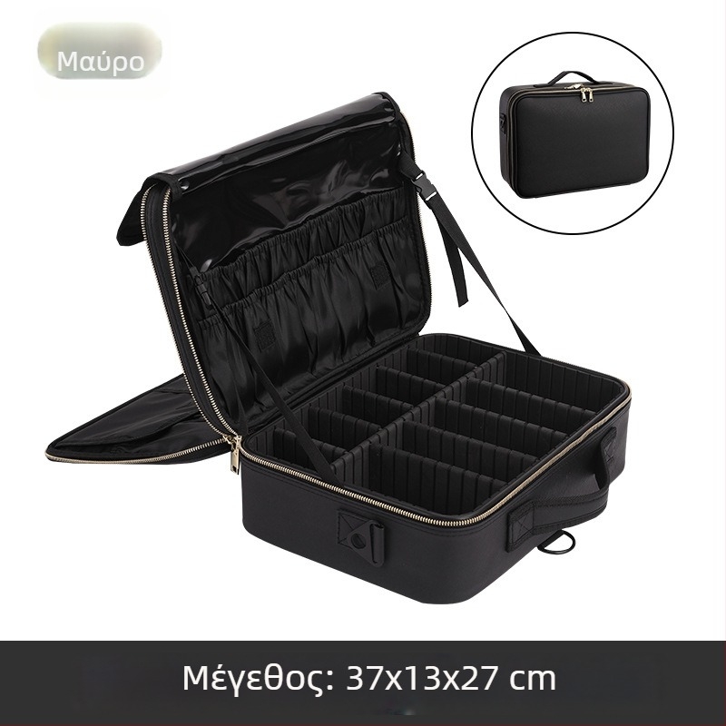 Beyony Φορητή PVC Τσάντα Καλλυντικών Μεγάλης Χωρητικότητας, Πολυεπίπεδος Επαγγελματικός Οργανωτής για Μανικιούρ, Τατουάζ, Κέντημα και Βλεφαρίδες