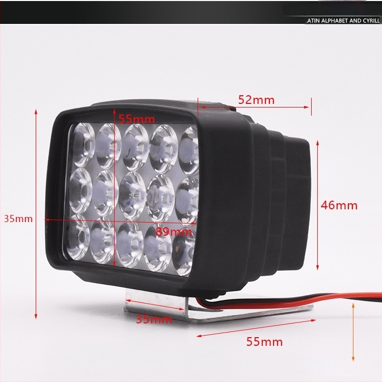LED προβολέας φανάρι για ηλεκτρικό σκούτερ και μοτοσυκλέτα, 12-84V, 15 LED, 15W, πλαστικό περίβλημα