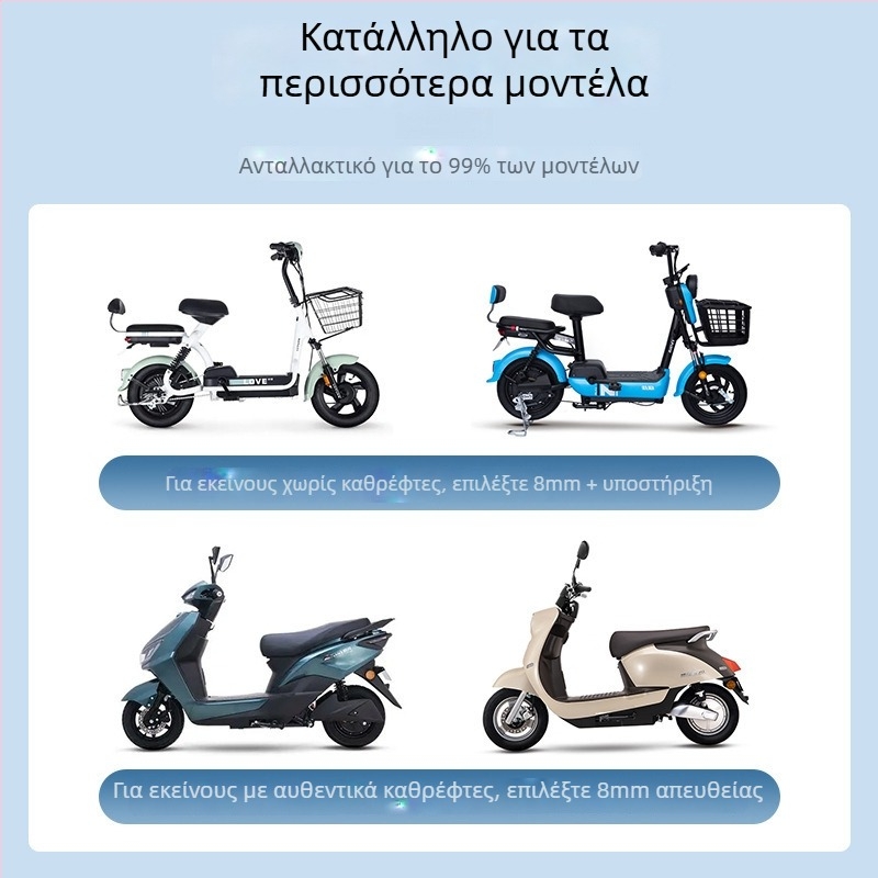 Γενικός καθρέφτης οπισθοπορείας για ηλεκτρικό ποδήλατο, ηλεκτρικό σκούτερ και μοτοσικλέτα — στρογγυλός καθρέφτης, εγκατάσταση με δεξί νήμα, χρήση εκτός δρόμου