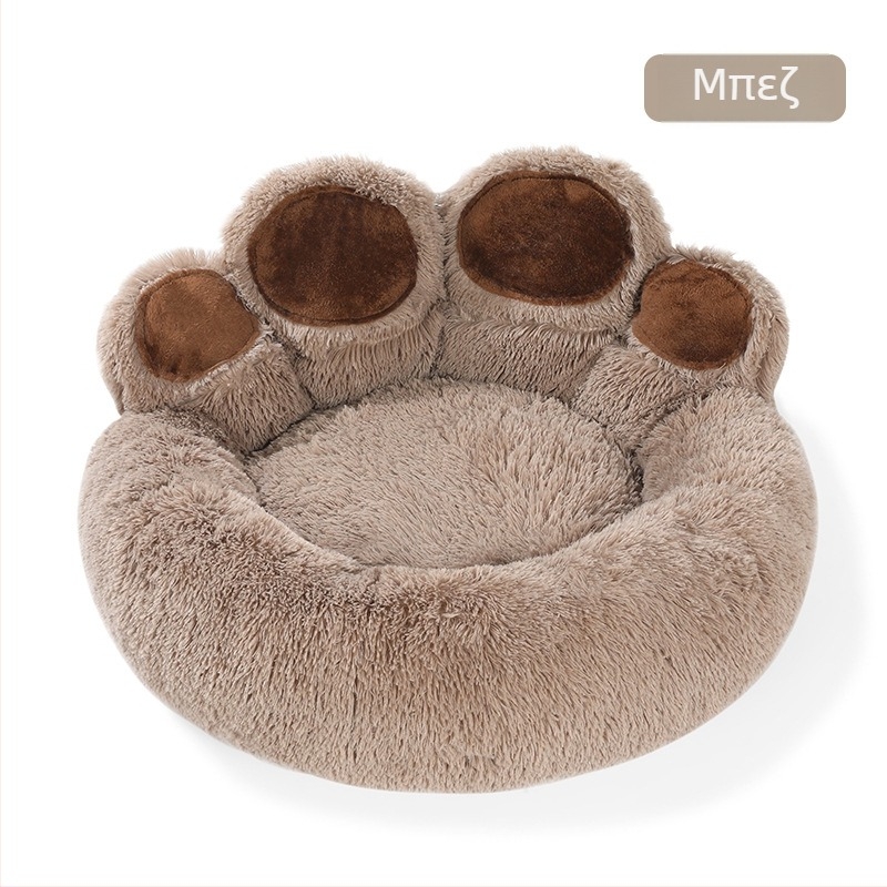 Κρεβάτι για κατοικίδια (σκύλοι και γάτες) — χειμερινή ζέστη, σχέδιο πατουσά αρκούδας, Magic Guest, ύφασμα