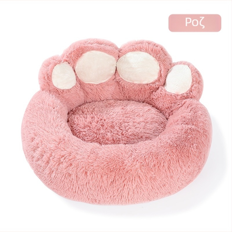 Κρεβάτι για κατοικίδια (σκύλοι και γάτες) — χειμερινή ζέστη, σχέδιο πατουσά αρκούδας, Magic Guest, ύφασμα