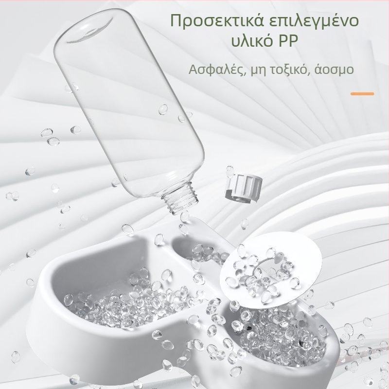 Αυτόματο μπολ γάτας με dispenser νερού, σχήμα καρδιάς, διπλό μπολ, πλαστικό, μάρκα Beech