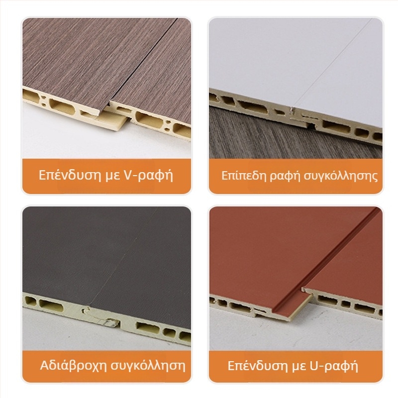 PVC πάνελ τοίχου με ενσωματωμένο σχεδιασμό για εσωτερικούς χώρους ξενοδοχείων, V-ραφή 400/600 mm, ηχομόνωση 0.20, θερμική αγωγιμότητα 0.125, στυλ χωρίς ραφές, μοντέρνα απλότητα
