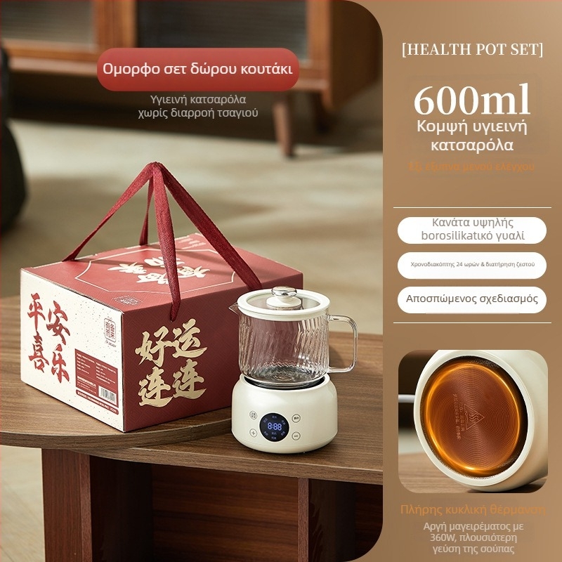 Βραστήρας τσαγιού υγείας με έλεγχο σταθερής θερμοκρασίας, γυάλινο σώμα από μποροσιλικό γυαλί, μοντέλο WW-A36, χωρητικότητα 600 ml, 220 V, 375 W, έλεγχος αφής