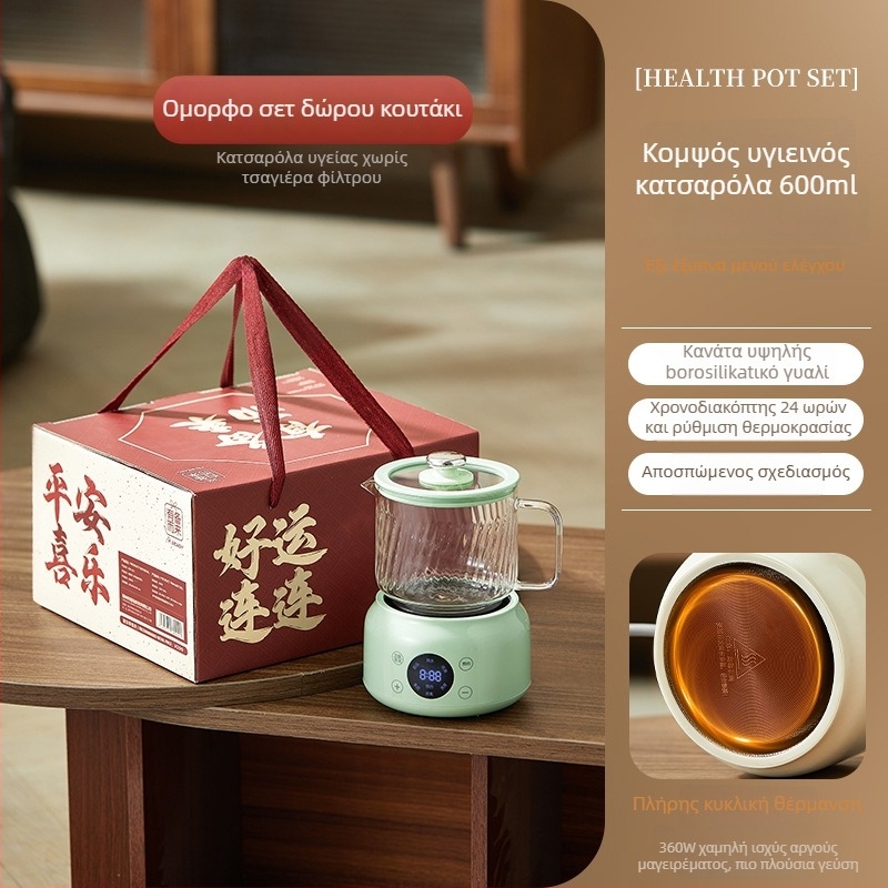 Βραστήρας τσαγιού υγείας με έλεγχο σταθερής θερμοκρασίας, γυάλινο σώμα από μποροσιλικό γυαλί, μοντέλο WW-A36, χωρητικότητα 600 ml, 220 V, 375 W, έλεγχος αφής