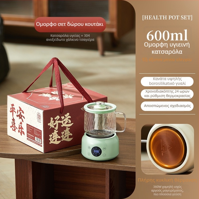 Βραστήρας τσαγιού υγείας με έλεγχο σταθερής θερμοκρασίας, γυάλινο σώμα από μποροσιλικό γυαλί, μοντέλο WW-A36, χωρητικότητα 600 ml, 220 V, 375 W, έλεγχος αφής