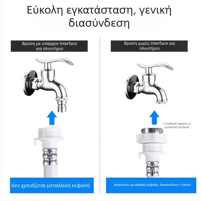 Σωλήνας εισροής νερού πλυντηρίου, PVC, ονομασική πίεση 6 kg, θερμοκρασία λειτουργίας 0–30°C, σύνδεση με βίδες