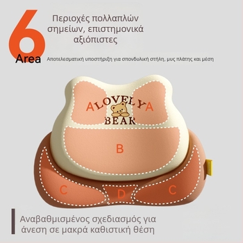 Μαξιλάρι οσφυϊκής στήριξης αυτοκινήτου – αφρός μνήμης, μοτίβο αρκούδας, συμβατό με όλα τα οχήματα, εκτύπωση λογότυπου, μινιμαλιστικό στυλ για όλες τις εποχές