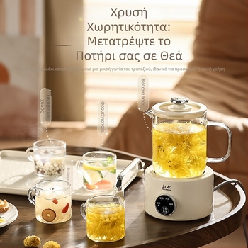 Γυάλινο τσαγιέρα υγείας για οικιακή και γραφείου χρήση, αντιξηρό κάψιμο, 1 L, 360 W, 220 V