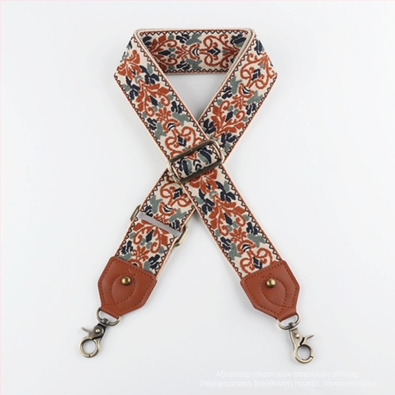 Ιμάντας ώμου για τσάντα – Sufeng Kj197 με δέρμα, πολυεστέρας, γεωμετρικό μοτίβο, εθνικό στυλ