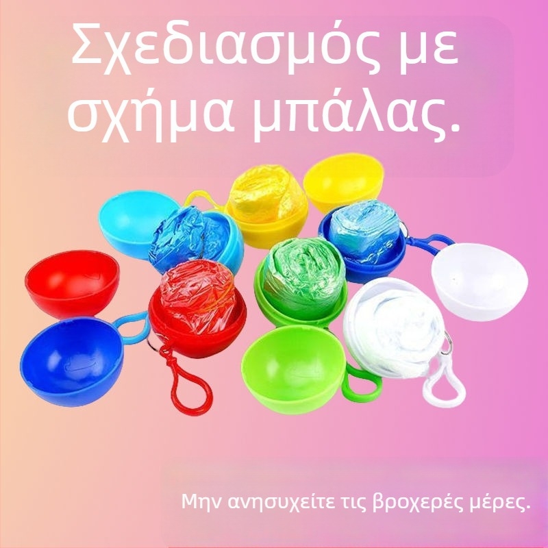 Ποντσο βροχής μίας χρήσης με σφαιρικό σχήμα, για πεζοπορία και ράφτινγκ, ενήλικες, φορητό