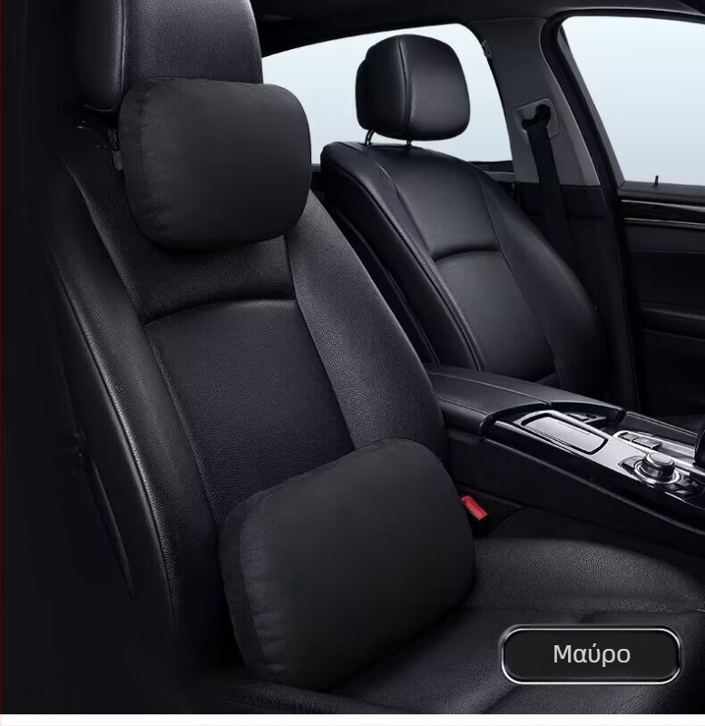Κεφαλική υποστήριξη αυτοκινήτου με οσφυϊκή στήριξη, μαξιλάρι για τον αυχένα, επένδυση σουέντ, γέμισμα συνθετικών ινών, παγκόσμια εφαρμογή