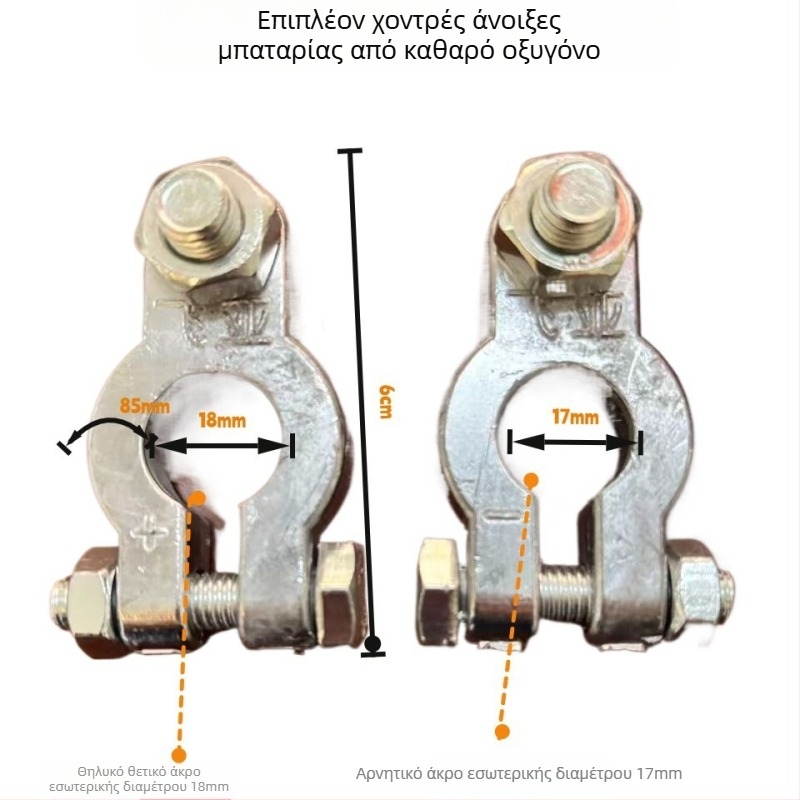 Κλέμα τερματικού μπαταρίας αυτοκινήτου – καθαρό μόλυβδο, παγκόσμια εφαρμογή, ενισχυμένος σχεδιασμός, για τερματικά μπαταρίας αυτοκινήτου