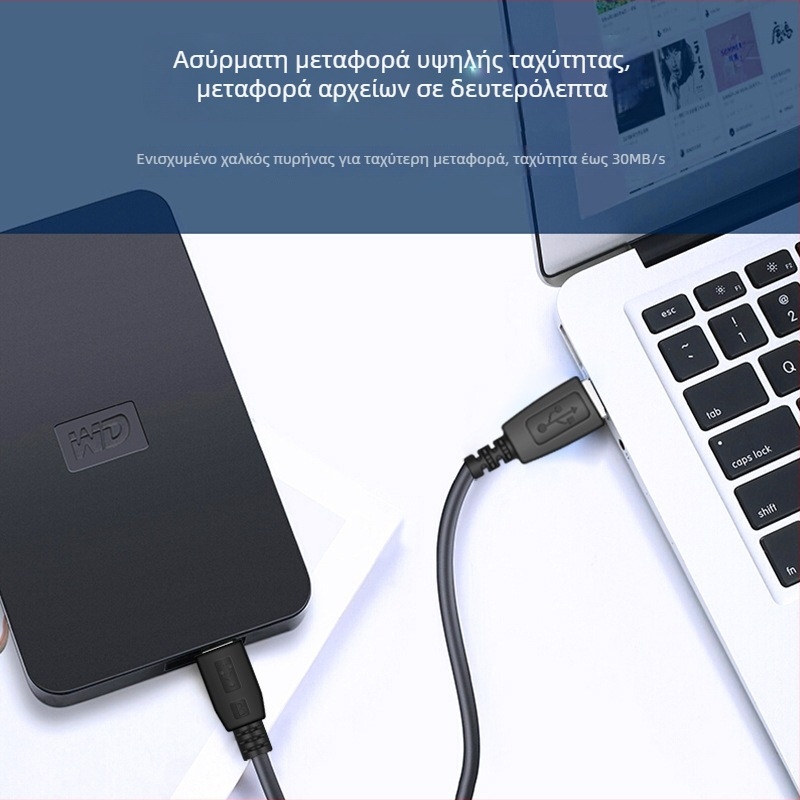 Καλώδιο USB Φορτιστή με Εκτεταμένη Κεφαλή για MP3/MP4 Players, PVC, Γρήγορη Φόρτιση 5W
