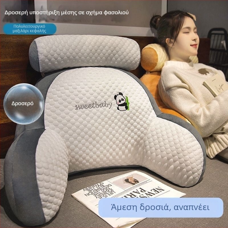 Μαξιλάρι στήριξης οσφυϊκής περιοχής με βελούδινο κάλυμμα, γέμιση PP βαμβάκι, μοτίβο γλυκά ζωάκια, στυλ καρτούν