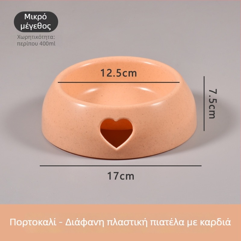 Μπολ γάτας με σχεδίαση κατά της ανατροπής και στήριξη για τον λαιμό, από πλαστικό