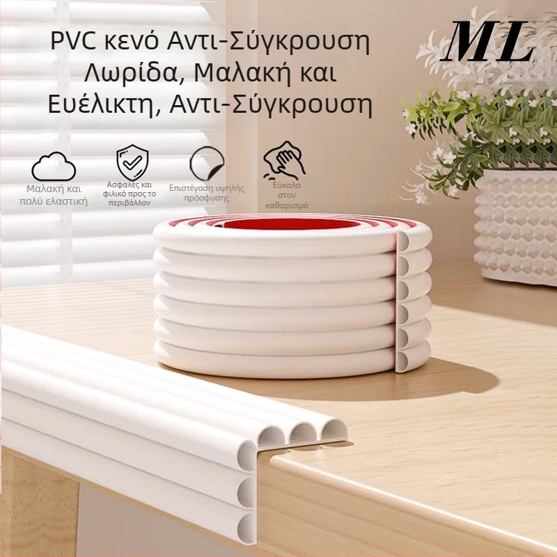 Κενή PVC λωρίδα προστασίας άκρων τραπεζιού, αυτοκόλλητη, προστασία γωνιών, 200 σετ