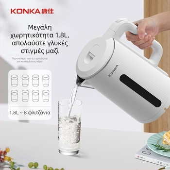 Ηλεκτρικός βραστήρας 1.8L, Ανοξείδωτο ατσάλι, Θέρμανση από κάτω, 1500–2000W, Αυτόματη απενεργοποίηση