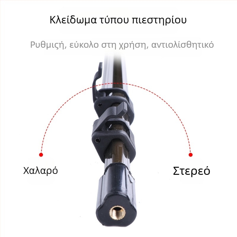 Τηλεσκοπικό κοντάρι δικτύου αλιείας από κράμα αλουμινίου, τριγωνικός σχεδιασμός, μονή ράβδος, ρυθμιζόμενη θέση
