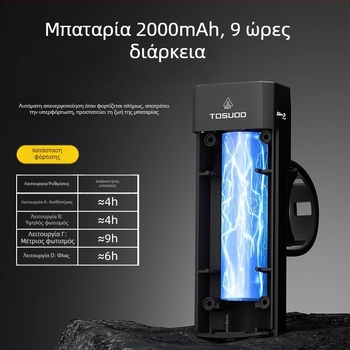 Μπροστινό φως ποδηλάτου - υψηλής φωτεινότητας, αδιάβροχο φανάρι για νυχτερινή οδήγηση, μοντέλο CD0328, TOSUOD