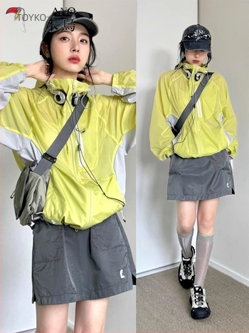 Woodpecker unisex νάιλον ανεμοφράκτης με κουκούλα, UV προστασία UPF50+, γρήγορο στέγνωμα, διαπνοή, ελαφρύ