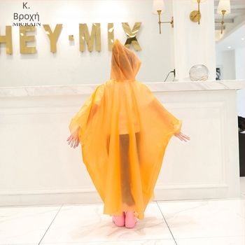 Παιδικό poncho βροχής από PEVA, μιας χρήσης, πάχος 0,03 mm, φορητό για ταξίδια