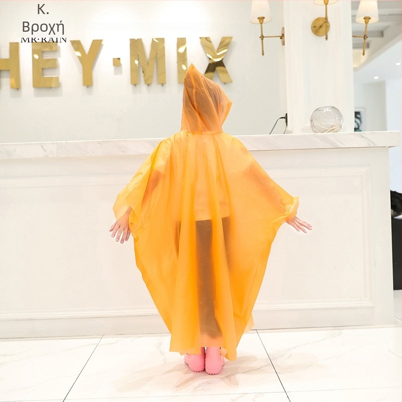 Παιδικό poncho βροχής από PEVA, μιας χρήσης, πάχος 0,03 mm, φορητό για ταξίδια