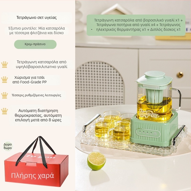 Health Pot με γυάλινο σώμα και ψηφιακό θερμοστάτη, χωρητικότητα 1–1,5 L, 220 V, 500 W, έλεγχος αφής